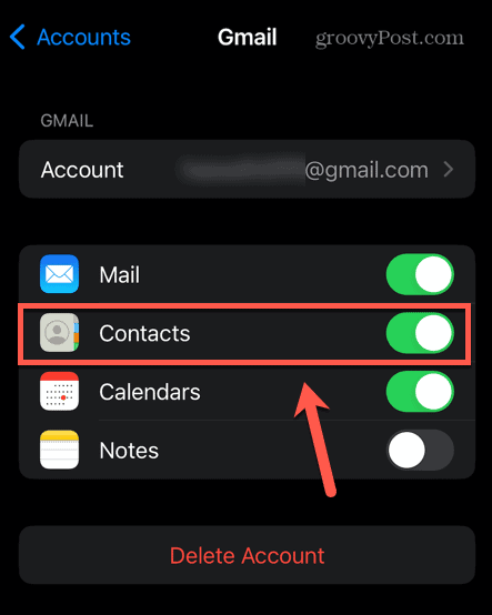 אנשי קשר ב-iphone gmail