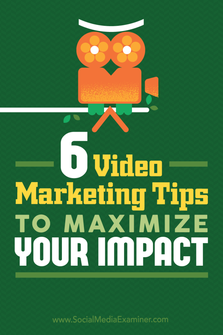 טיפים לשש דרכים שמשווקים יכולים לשפר את הביצועים של תוכן הווידאו שלך.