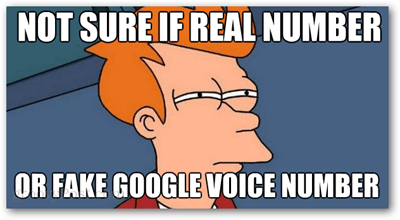 לא בטוח אם מספר אמיתי או מספר קול של גוגל מזויף