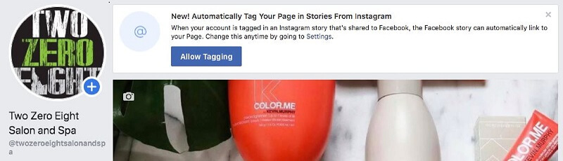 פייסבוק פרסמה תכונת תיוג אוטומטית חדשה המאפשרת למשתמשים ולעמודים אחרים לתייג דפי מותג בסיפורים שלהם.