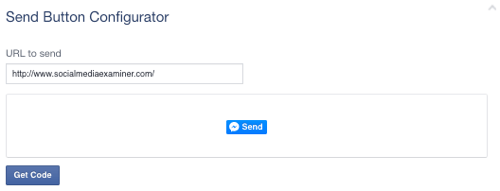 כפתור שליחה של פייסבוק מוגדר לכתובת אתר