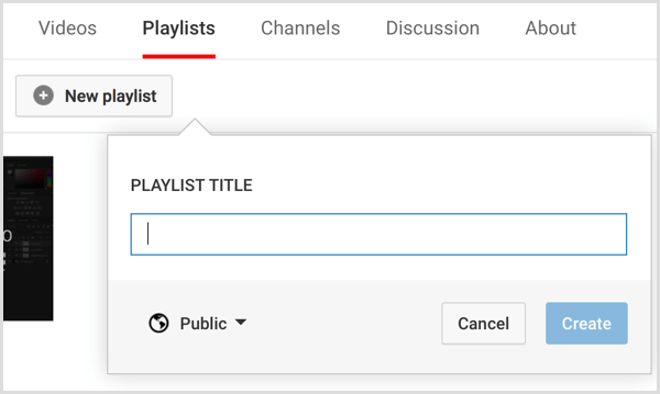 ערוץ YouTube ליצור רשימת השמעה