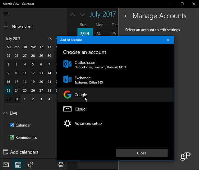 נהל את לוח השנה של Google שלך ​​עם Cortana ב- Windows 10