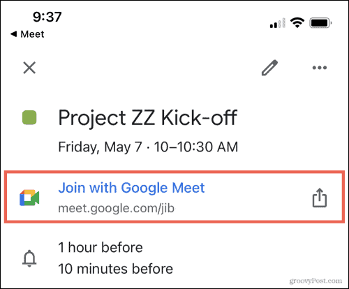קישור ל- Google Meet