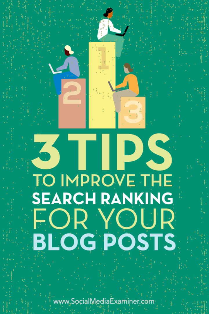 טיפים לשלוש דרכים לשיפור דירוג החיפוש עבור הודעות הבלוג שלך.
