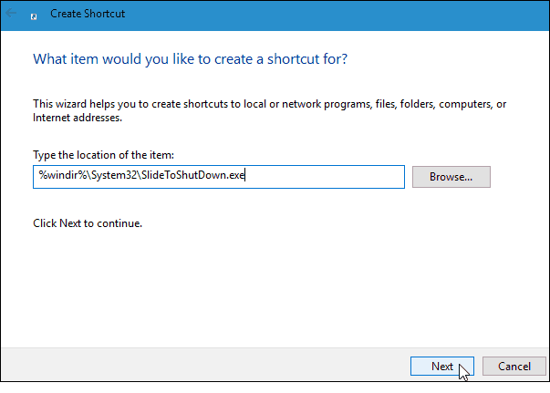 החלק כדי לכבות מחשב של Windows 10 כמו טלפון של Windows