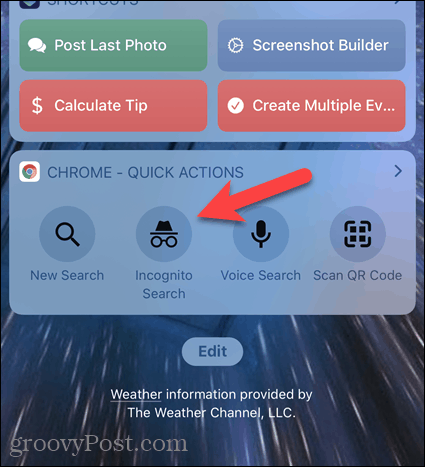 הקש על גלישה בסתר ביישומון Chrome ב- iOS
