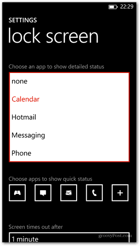 Windows Phone 8 מותאם אישית סטטוס מפורט של אפליקציית מסך הנעילה