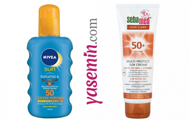 NIVEA Sunscreen & Bronzing Spray & SEBAMED Sun Cream F50+ 75ml
