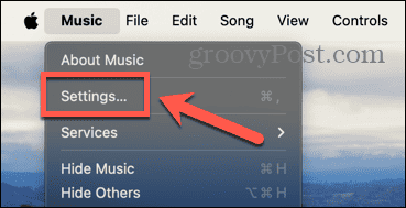 Apple Music הגדרות mac