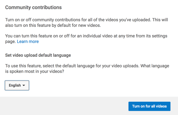 הפעל את התכונה המאפשרת לקהילת YouTube לתרגם כיתובים עבורך.