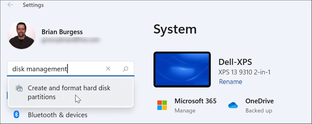 פתח את ניהול הדיסק בהגדרות של Windows 11