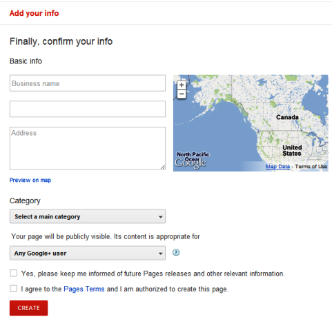 דפי Google+ - עסקים ומקומות מקומיים