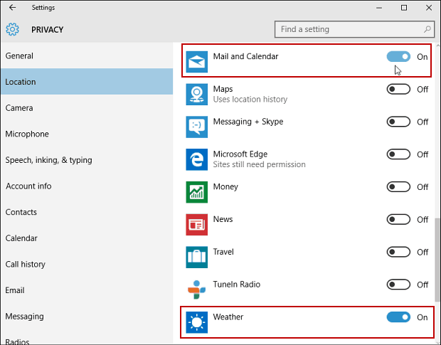 הגדרות Windows 10 פרטיות