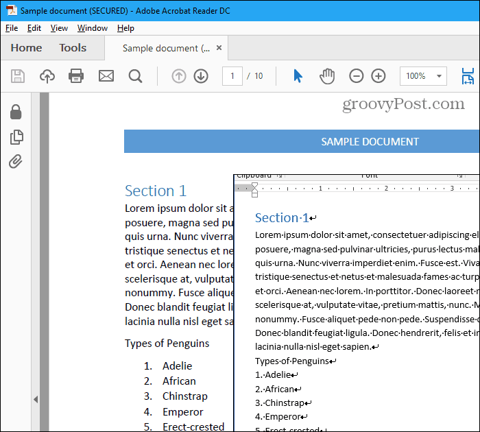 קובץ PDF וקובץ Word