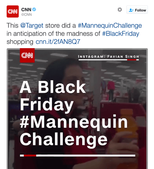 CNN שיתפה את הסרטון של Target, ששימש שתי מגמות טוויטר.