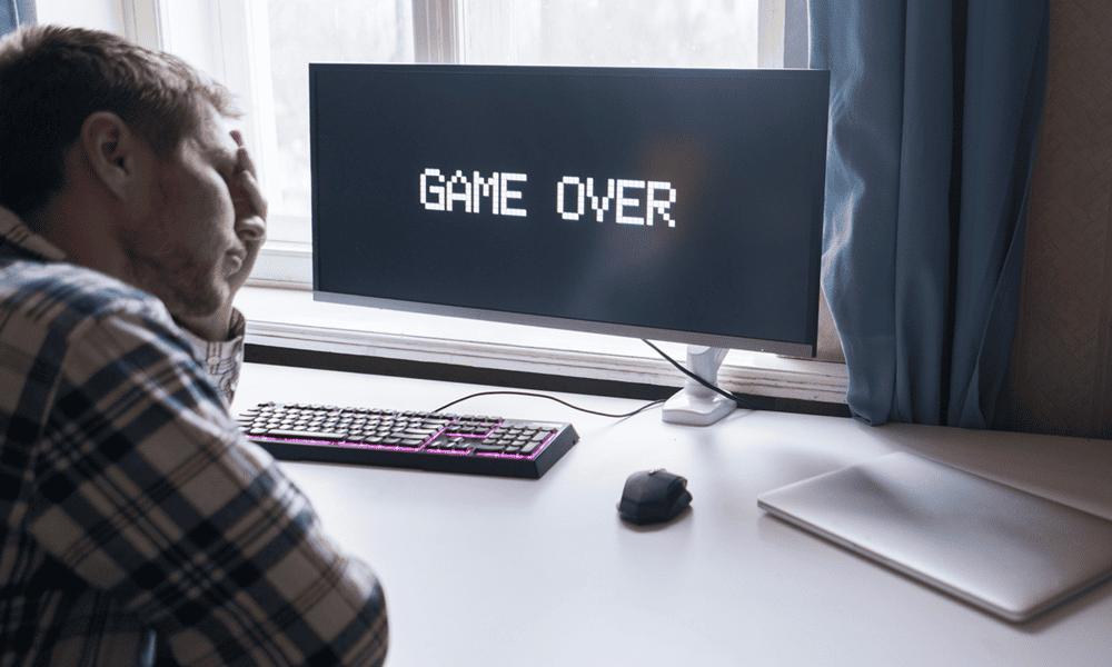 תסכול על שגיאות משחקי מחשב מוצגות
