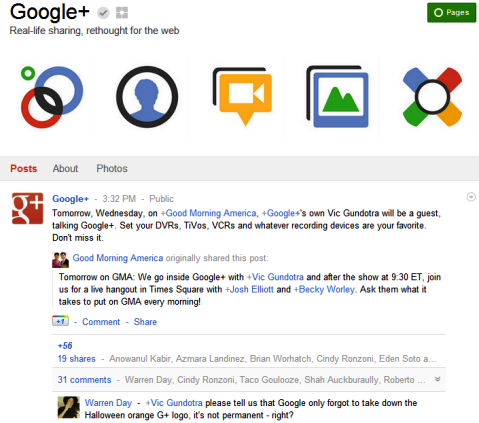 דפי Google+ - Google+