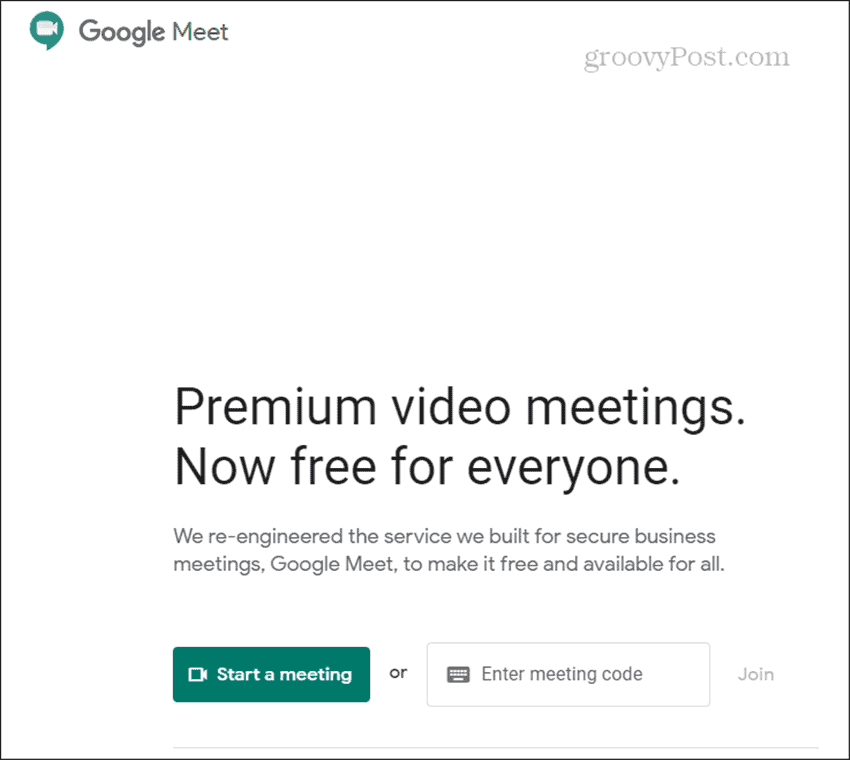 התחל של Google Meet