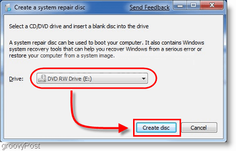 Windows 7: צור דיסק לתיקון מערכת