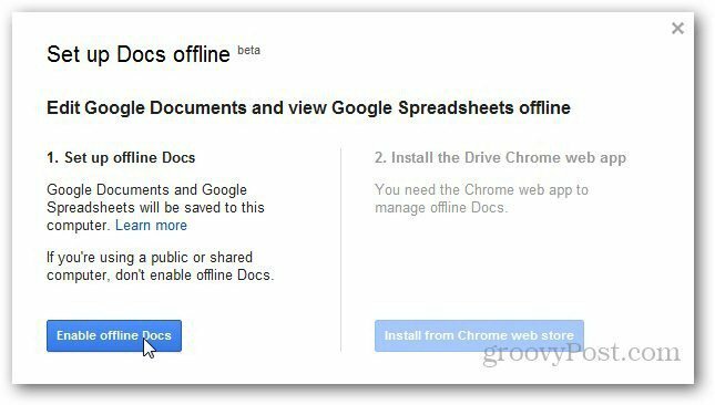 כיצד להפעיל ולהגדיר את Google Docs במצב לא מקוון