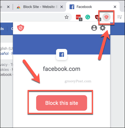 חסימה מהירה של אתר באמצעות BlockSite ב- Chrome