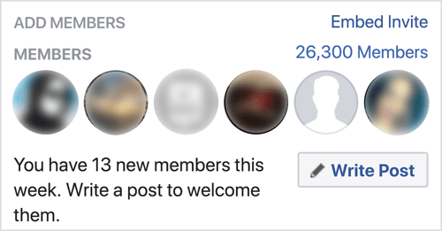 לחץ על כתוב פוסט כדי לקבל בברכה חברים חדשים בקבוצת פייסבוק.