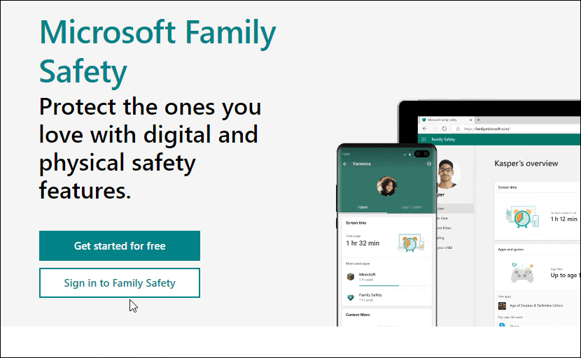 בטיחות משפחתית של Microsoft