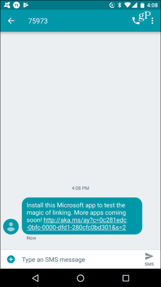 הודעת SMS אנדרואיד