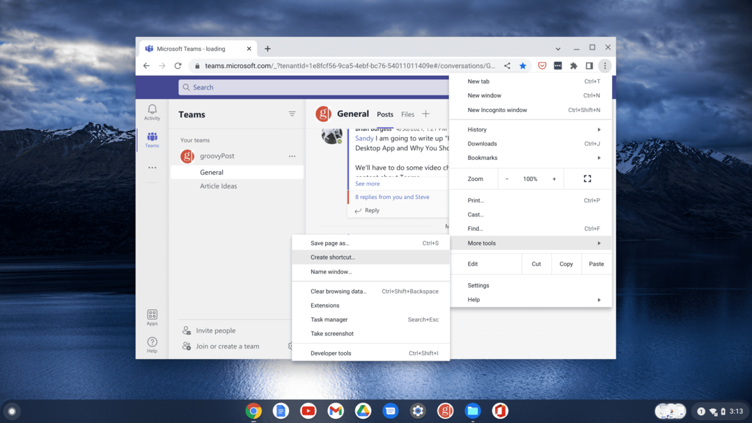 להשתמש ב-Microsoft Teams ב-Chromebook