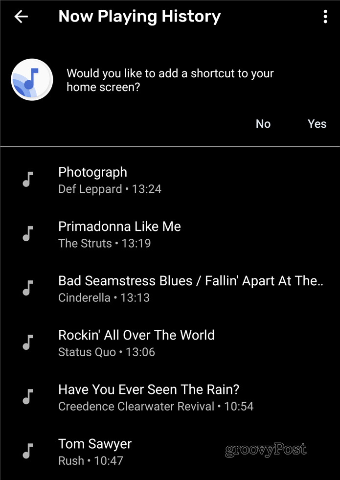 עכשיו משחק רשימת שירים של גוגל פיקסל