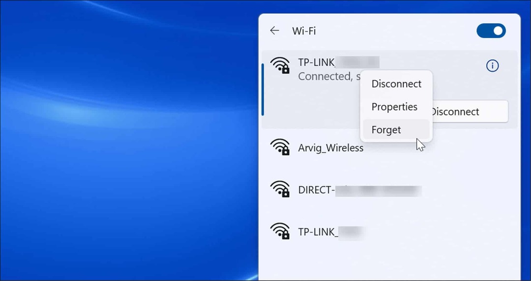 תשכח מרשת Wi-Fi בווינדוס 11