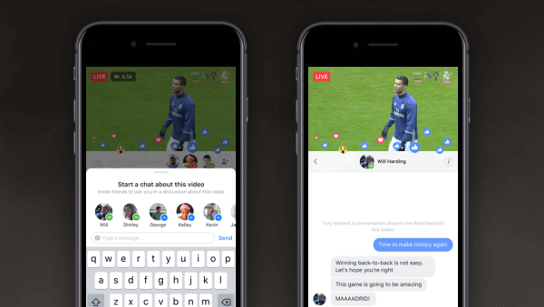 פייסבוק הציגה צ'אט חי עם חברים ו- Live With, שתי תכונות חדשות שמקלות על שיתוף חוויות והתחברות בזמן אמת עם חבריך ב- Live. 