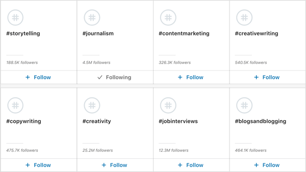 גלה hashtags נוספים ב- LinkedIn.