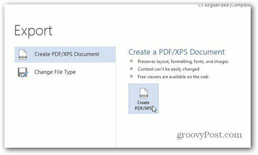 word 2013 שמור ל- pdf ליצור pps xps