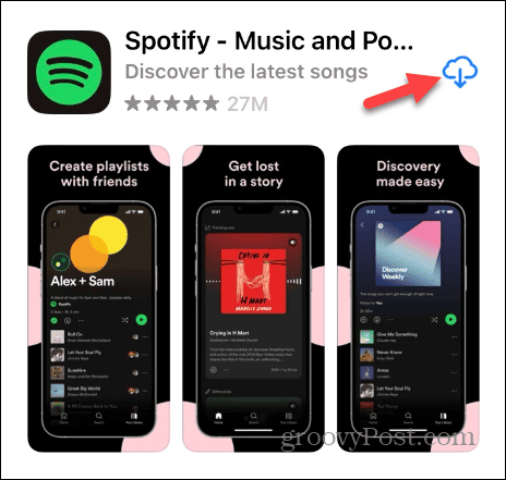 התקן מחדש את Spotify iPhone