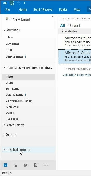 תיבת דואר של Outlook