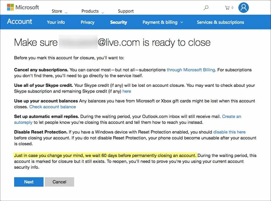 כיצד למחוק לצמיתות את חשבון ה- Hotmail, Windows Live ו- Outlook שלך