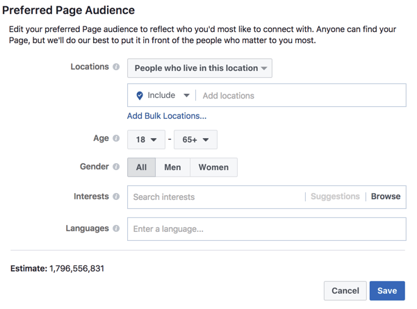 הגדר קהל מועדף שיעזור לפייסבוק להבין למי אתה רוצה להגיע עם הפוסטים שלך.