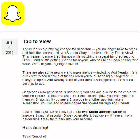 שינויים במשוב הלקוחות של snapchat