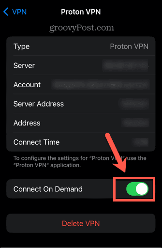חיבור VPN ל-iPhone לפי דרישה