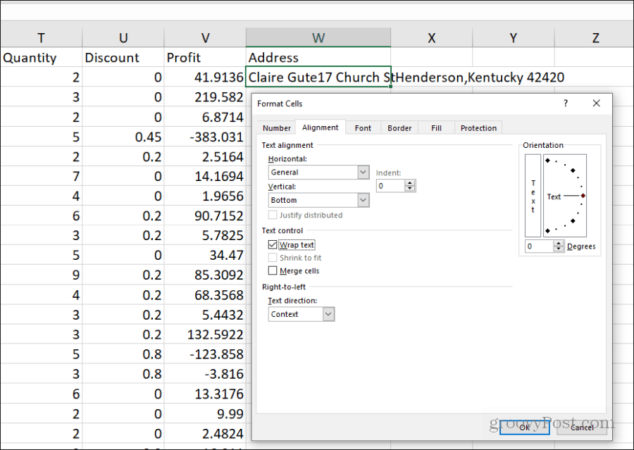 הגדרת טקסט לעטוף ב- Excel - -