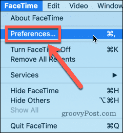 העדפות mac facetime