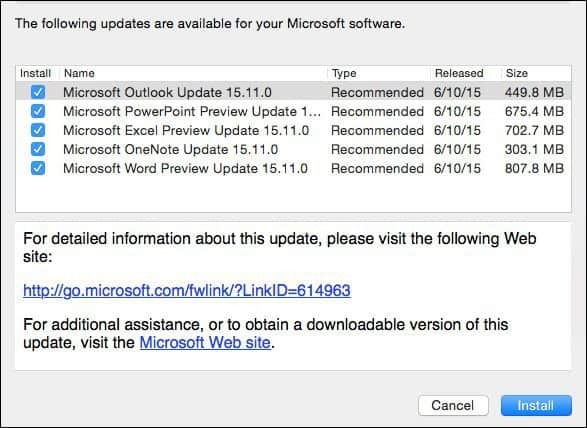 תצוגה מקדימה של Microsoft Office 2016 for Mac
