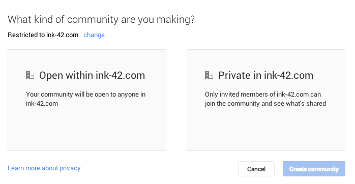 קהילה מוגבלת של google +