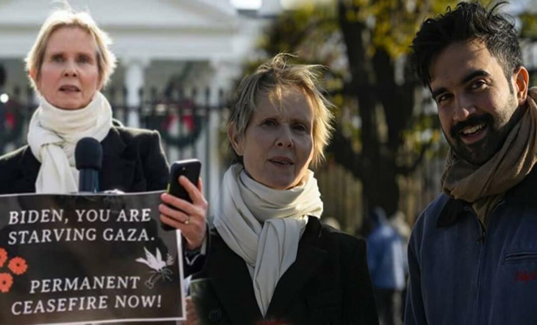 השחקנית האמריקאית סינטיה ניקסון דיברה בשם הפלסטינים מול הבית הלבן!