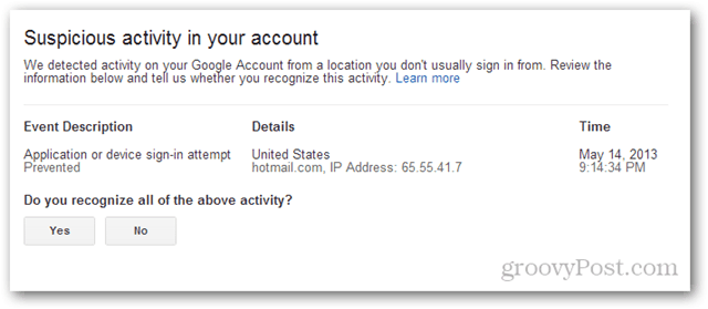 gmail פעילות חשודה בחשבונך