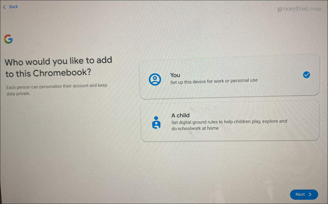 כיצד להוסיף משתמש ב-Chromebook