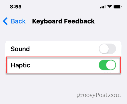 אפשר משוב Haptic במקלדת iPhone