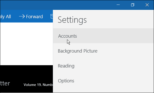 חשבונות אפליקציות דואר של Windows 10